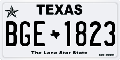 TX license plate BGE1823