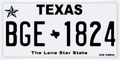TX license plate BGE1824