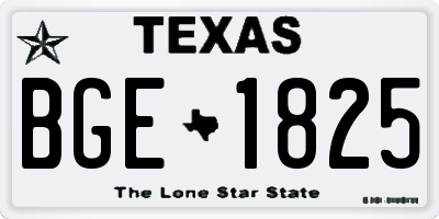 TX license plate BGE1825