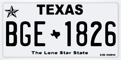 TX license plate BGE1826