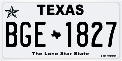 TX license plate BGE1827