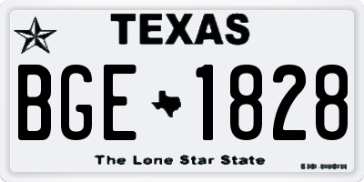 TX license plate BGE1828
