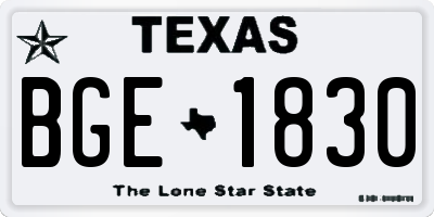 TX license plate BGE1830