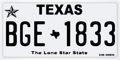 TX license plate BGE1833