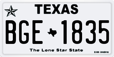 TX license plate BGE1835