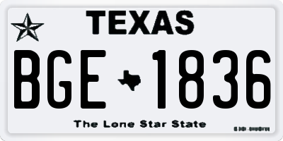 TX license plate BGE1836