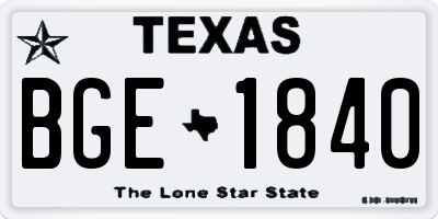 TX license plate BGE1840