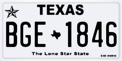 TX license plate BGE1846