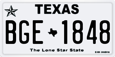 TX license plate BGE1848