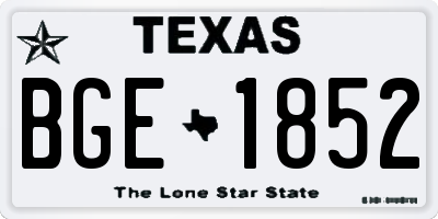 TX license plate BGE1852