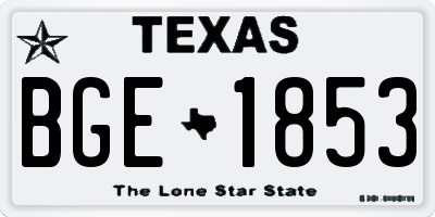 TX license plate BGE1853