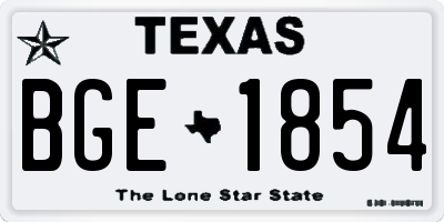 TX license plate BGE1854