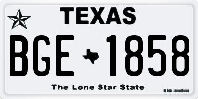 TX license plate BGE1858