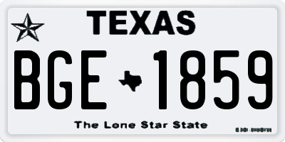 TX license plate BGE1859