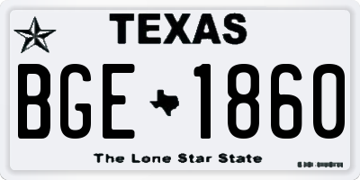 TX license plate BGE1860