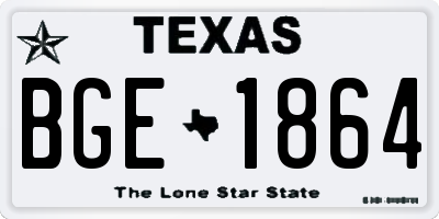 TX license plate BGE1864