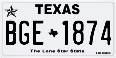 TX license plate BGE1874