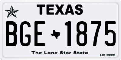 TX license plate BGE1875