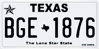 TX license plate BGE1876