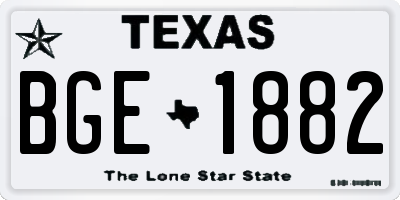 TX license plate BGE1882