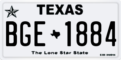 TX license plate BGE1884