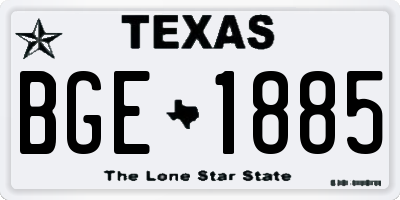 TX license plate BGE1885