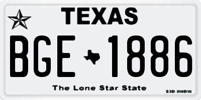 TX license plate BGE1886