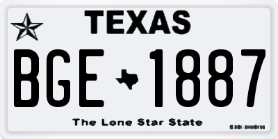 TX license plate BGE1887