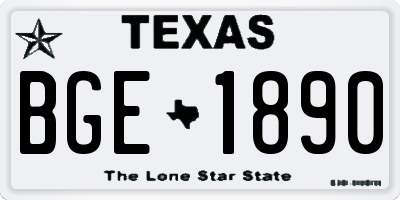 TX license plate BGE1890