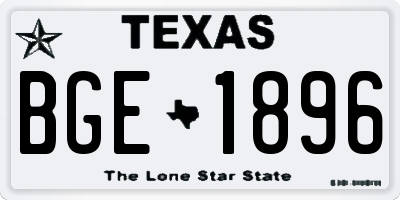 TX license plate BGE1896