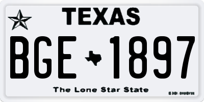 TX license plate BGE1897
