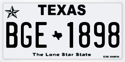 TX license plate BGE1898
