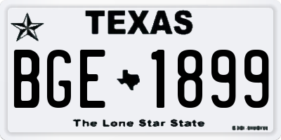 TX license plate BGE1899
