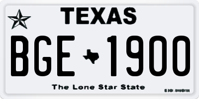 TX license plate BGE1900