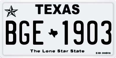 TX license plate BGE1903