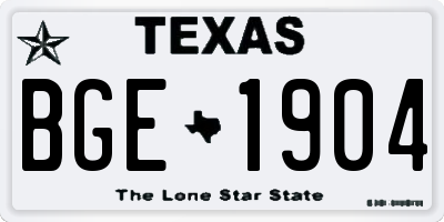 TX license plate BGE1904