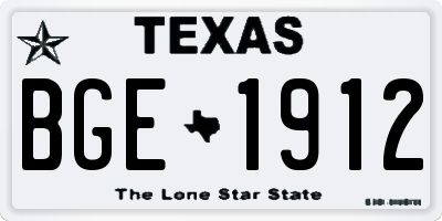 TX license plate BGE1912
