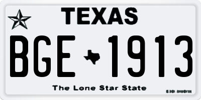 TX license plate BGE1913
