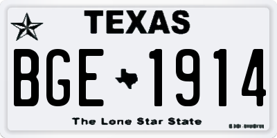 TX license plate BGE1914