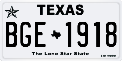 TX license plate BGE1918