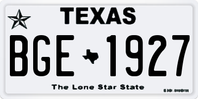 TX license plate BGE1927