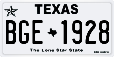 TX license plate BGE1928