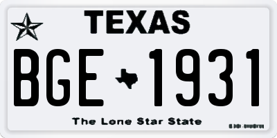 TX license plate BGE1931