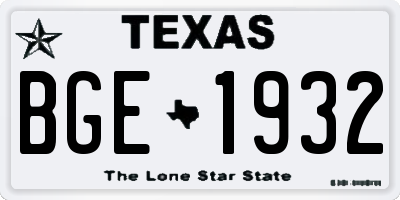 TX license plate BGE1932