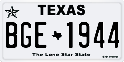 TX license plate BGE1944