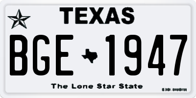 TX license plate BGE1947