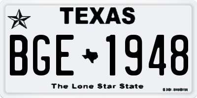 TX license plate BGE1948