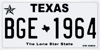 TX license plate BGE1964