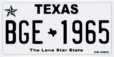 TX license plate BGE1965