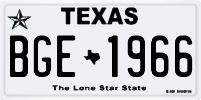 TX license plate BGE1966